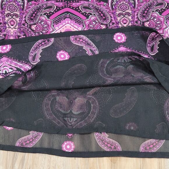 🔺️Apt 9 Black & Purple Sequin Paisley Halter Sleeveless Top Medium - Picture 7 of 10